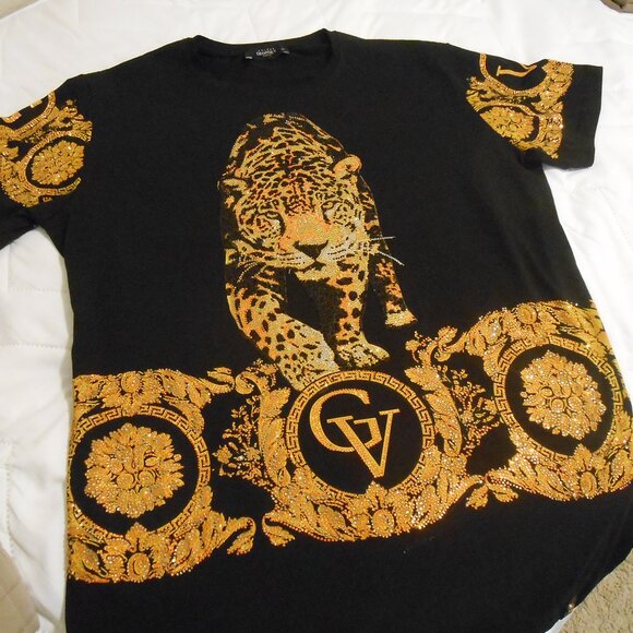 Avenue George V Paris Short Sleeve Mini Dress With Huge Sparkly Embellishment - Picture 7 of 7